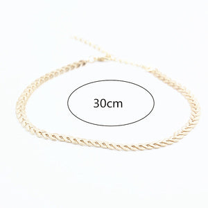 Leaves Chain Sequins Choker Necklaces