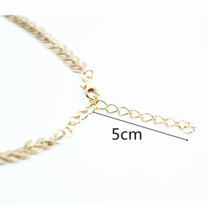 Leaves Chain Sequins Choker Necklaces