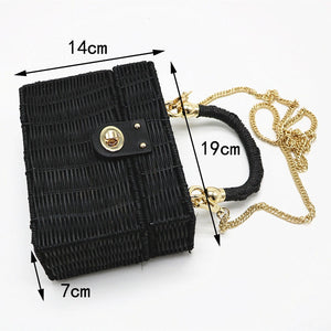 Square Box Straw Handbag