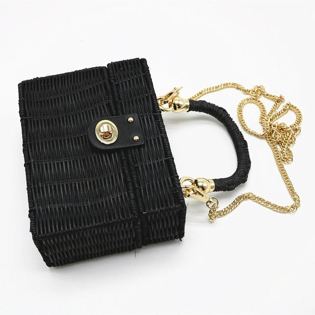 Square Box Straw Handbag
