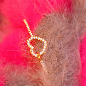 Romantic Heart Crystal Charm Bracelet