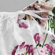 Load image into Gallery viewer, Trim Floral Print Satin Lingerie Set