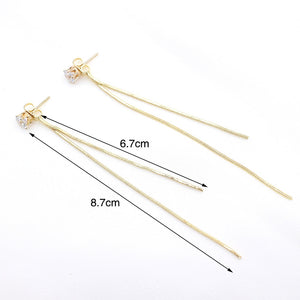 Rhinestone Long Drop Earrings