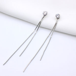 Rhinestone Long Drop Earrings