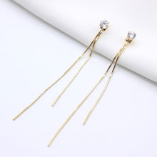 Load image into Gallery viewer, Rhinestone Long Drop Earrings
