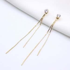 Rhinestone Long Drop Earrings
