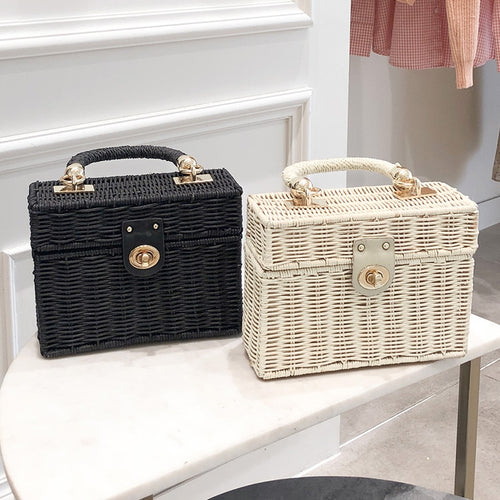 Square Box Straw Handbag