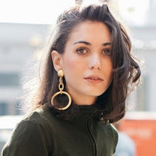 Load image into Gallery viewer, Plated Geometric Big Round Earrings