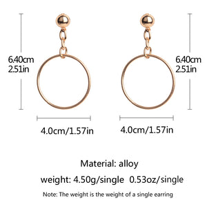 Plated Geometric Big Round Earrings