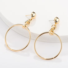 Load image into Gallery viewer, Plated Geometric Big Round Earrings