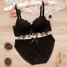 Load image into Gallery viewer, Push Up Embroidery Lingerie Set