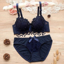 Load image into Gallery viewer, Push Up Embroidery Lingerie Set