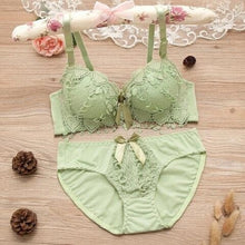 Load image into Gallery viewer, Push Up Embroidery Lingerie Set