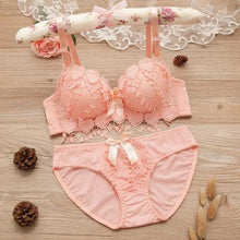 Load image into Gallery viewer, Push Up Embroidery Lingerie Set