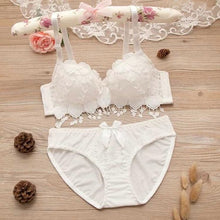 Load image into Gallery viewer, Push Up Embroidery Lingerie Set